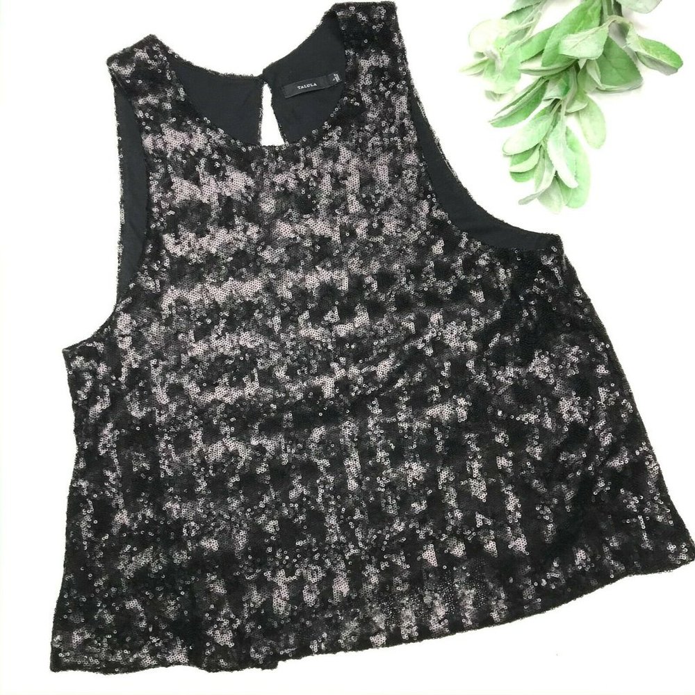 TALULA X Aritzia size Large black open back sequin